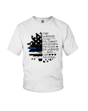 Thin Blue Line Sunflower They Whisper To Her Shirt Youth T-Shirt thumbnail