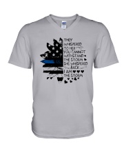 Thin Blue Line Sunflower They Whisper To Her Shirt V-Neck T-Shirt thumbnail