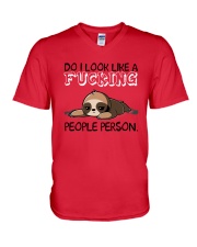 Sloth So I Look Like A Fucking People Person Shirt V-Neck T-Shirt thumbnail
