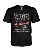 Flamingo We're More Than Just Quilting Friends Tee V-Neck T-Shirt thumbnail