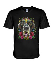 Hippie Great Dane Shirt V-Neck T-Shirt thumbnail