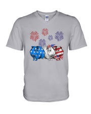 Us Independence Day Guinea Pigs Shirt V-Neck T-Shirt thumbnail