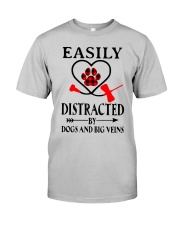 Easily Distracted By Dogs And Big Veins Shirt Classic T-Shirt tile