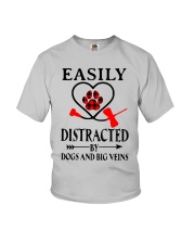 Easily Distracted By Dogs And Big Veins Shirt Youth T-Shirt thumbnail