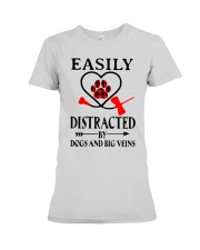 Easily Distracted By Dogs And Big Veins Shirt Premium Fit Ladies Tee thumbnail