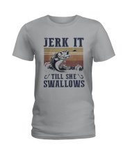 Vintage Fish Jerk It Till She Swallows Shirt Ladies T-Shirt thumbnail