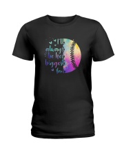 Softball I'll Always Be Her Biggest Fan Shirt Ladies T-Shirt thumbnail