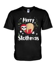 Christmas Merry Slothmas Shirt V-Neck T-Shirt thumbnail