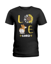 Sunflower Love Corgi Shirt Ladies T-Shirt thumbnail