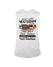 Sloth Didn't Care Yesterday Didn't Give Shit Shirt Sleeveless Tee thumbnail