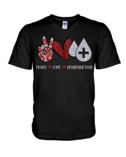 Peace Love Venipuncture Shirt V-Neck T-Shirt thumbnail