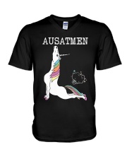 Unicorn Ausatmen Shirt V-Neck T-Shirt thumbnail