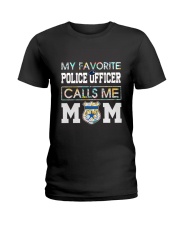Floral Favorite Police Officer Calls Me Mom Shirt Ladies T-Shirt thumbnail