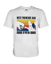 Vintage Best Frenchie Dad Ever Shirt V-Neck T-Shirt thumbnail