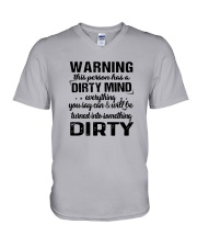 Warning This Person Has A Dirty Mind Shirt V-Neck T-Shirt thumbnail