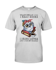 Owl That's What I Do I Read Books Coffee Shirt Premium Fit Mens Tee thumbnail