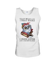 Owl That's What I Do I Read Books Coffee Shirt Unisex Tank thumbnail