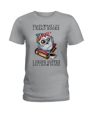Owl That's What I Do I Read Books Coffee Shirt Ladies T-Shirt thumbnail