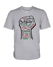 Strong Hand Fight Like Malcolm Educated Shirt V-Neck T-Shirt thumbnail