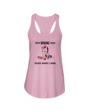 Unicorn Baking Because Murder Is Wrong Shirt Ladies Flowy Tank thumbnail