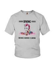 Unicorn Baking Because Murder Is Wrong Shirt Youth T-Shirt thumbnail