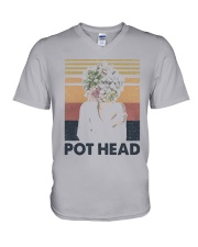 Vintage Girl Pot Head Shirt V-Neck T-Shirt thumbnail