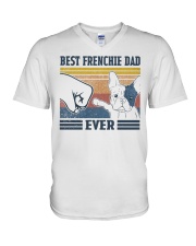 Vintage Best Frienchie Dad Ever Shirt V-Neck T-Shirt thumbnail
