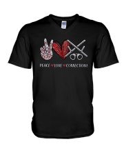 Peace Love Corrections Shirt V-Neck T-Shirt thumbnail