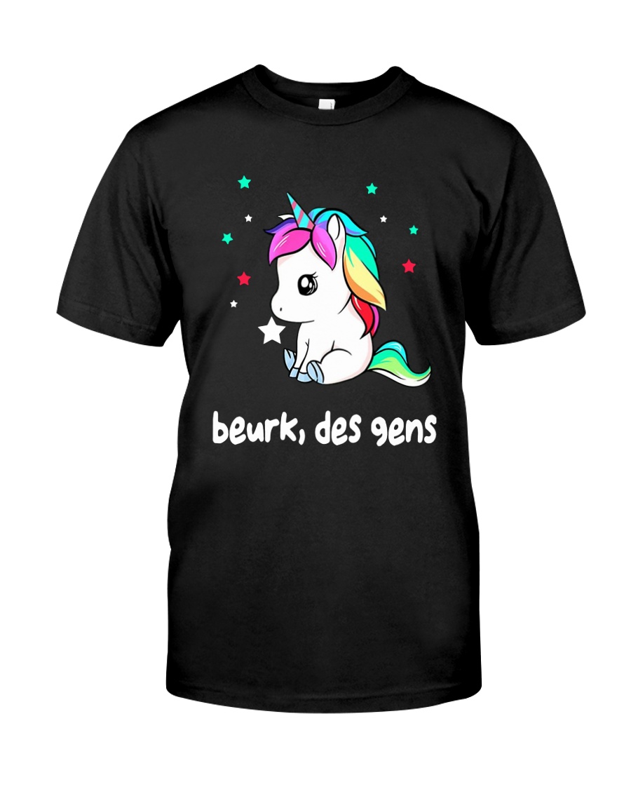 Unicorn Beurk Des Gens Shirt Premium Fit Mens Tee
