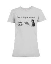 I'm A Simple Woman Tea Pizza Cat Shirt Premium Fit Ladies Tee thumbnail