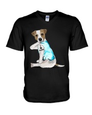 Jack Russell I Love Mom Tattoo Shirt V-Neck T-Shirt thumbnail