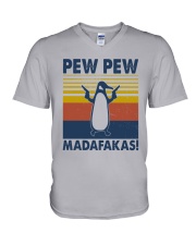 Vintage Penguin Pew Pew Madafakas Shirt V-Neck T-Shirt thumbnail