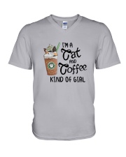 Im A Cat And Coffee Kind Of Girl Shirt V-Neck T-Shirt thumbnail