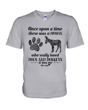 A Woman Who Really Loved Dogs And Donkeys Shirt V-Neck T-Shirt thumbnail