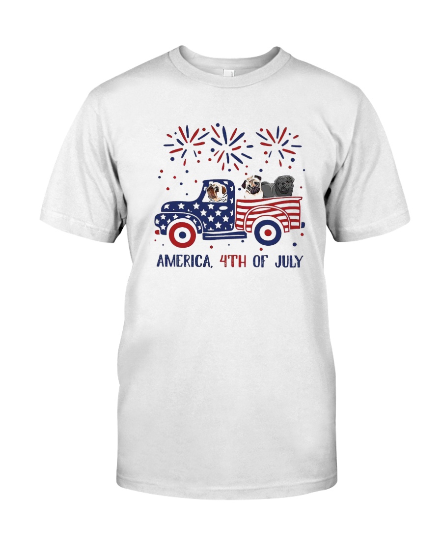 Pug Car America 4th Of July Shirt Classic T-Shirt