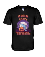 Halloween Nana Shark Doo Doo Doo Doo Doo Shirt V-Neck T-Shirt thumbnail