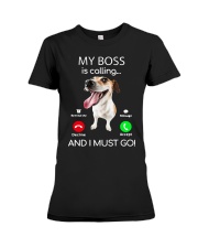 Russell Terrier My Boss Is Calling And I Shirt Premium Fit Ladies Tee thumbnail