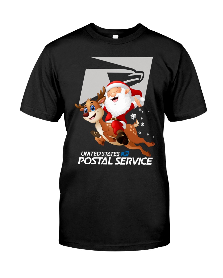 Santa Riding Deer United States Postal Shirt Classic T-Shirt