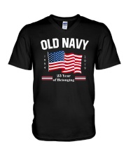 Old Navy Purple Flag Shirt 2019 V-Neck T-Shirt thumbnail