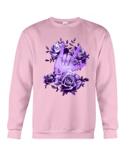 Rock N Roll Sign Language Purple Roses Shirt Crewneck Sweatshirt thumbnail