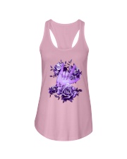 Rock N Roll Sign Language Purple Roses Shirt Ladies Flowy Tank thumbnail