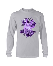 Rock N Roll Sign Language Purple Roses Shirt Long Sleeve Tee thumbnail