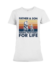 Vintage Father And Son Riding Partners Life Shirt Premium Fit Ladies Tee thumbnail