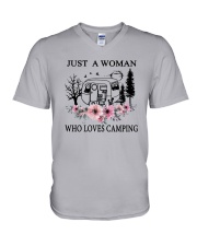 Flower Just A Woman Who Loves Camping Shirt V-Neck T-Shirt thumbnail