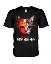Jason Voorhees Ch Ch Ch Meow Meow Meow Shirt V-Neck T-Shirt thumbnail