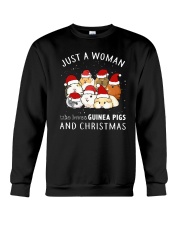 Just A Woman Who Loves Guinea Pigs Christmas Shirt Crewneck Sweatshirt thumbnail