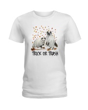 Halloween Racoon Ghost Trick Or Trash Shirt Ladies T-Shirt thumbnail