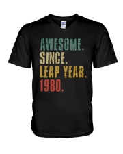 Awesome Since Leap Year 1980 Shirt V-Neck T-Shirt thumbnail