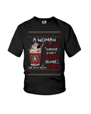 Survive On Coffee Alone She Also Needs Cats Shirt Youth T-Shirt thumbnail