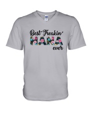 Flower Best Freakin' Nana Ever Shirt V-Neck T-Shirt thumbnail